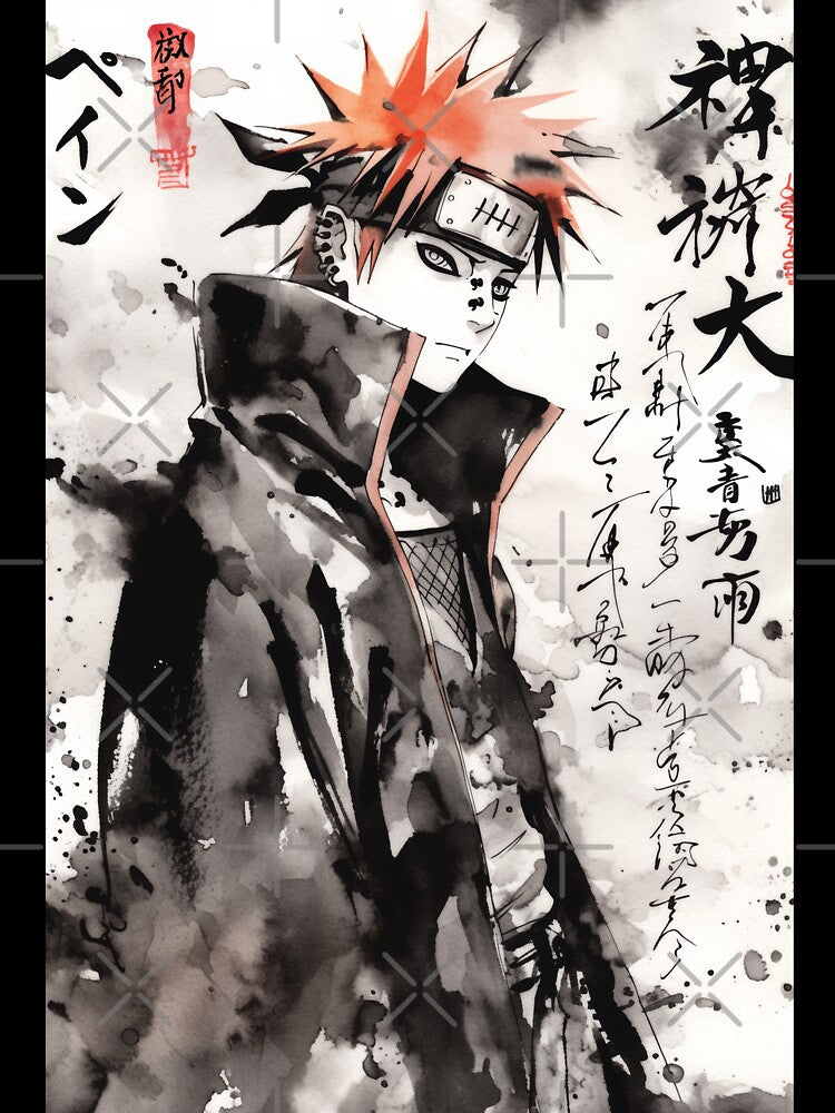 Pain Sumi-e by AnimeArsenalPrints Unisex , , , Long Sleeve Tee