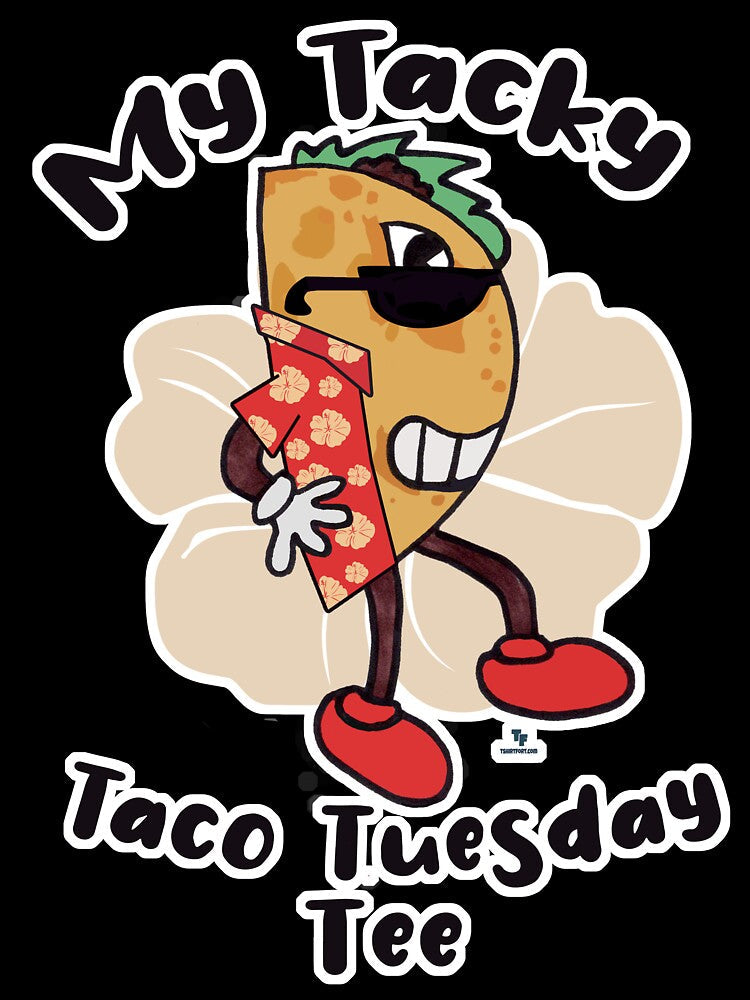 Tacky Taco Funny Cartoon Art by mytshirtfort Unisex , , , Long Sleeve Tee