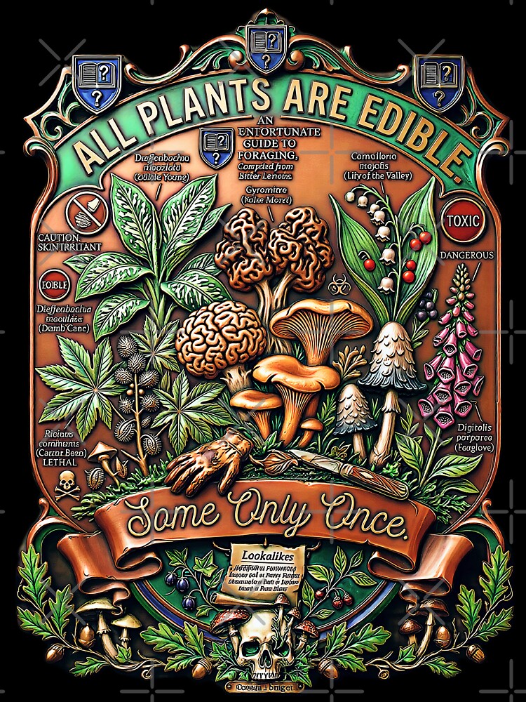 Copy of All Plants are Edible Some Only Once Funny Plant Quote by gear-posters Unisex , , , Long Sleeve Tee