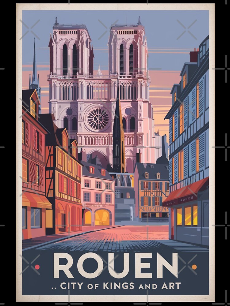 Rouen Vintage Travel Poster by TravelerRat Unisex , , , Long Sleeve Tee
