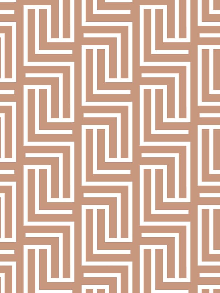 Tan and White Tessellation Line Pattern Pairs DE 2022 Popular Color Chinook Salmon DET456 by ColorOfTheYears