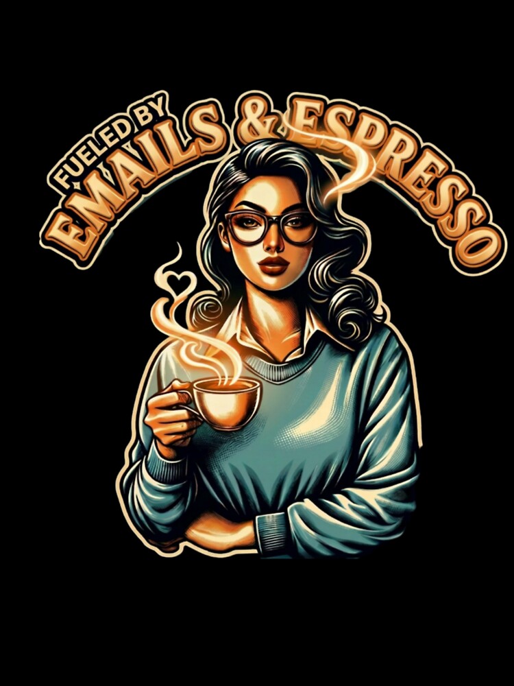 Emails & Espresso – Office Girl Aesthetic Coffee Lover Vintage Retro T-Shirt by Prime legend