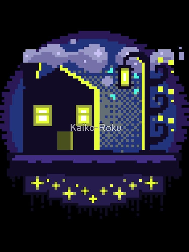 Pixel Art - Lamp and House by Kaiko-Roku Unisex , , , Long Sleeve Tee