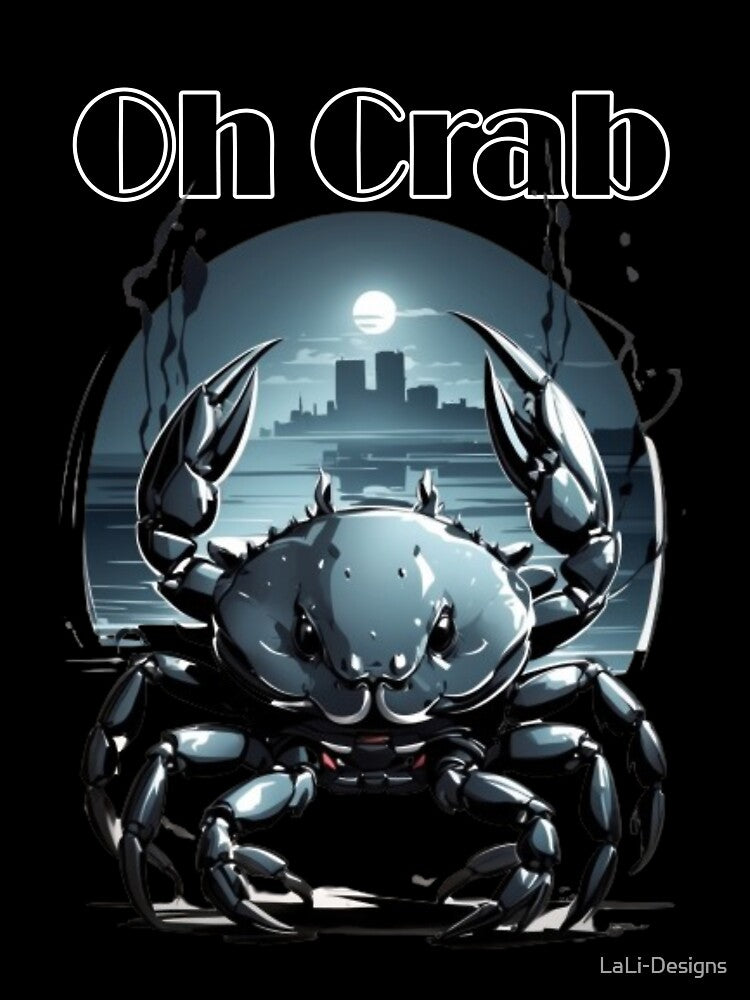 Film Noir Style Unisex Apparel with Crab Spirit Animal - 'Oh Crab by LaLi-Designs Unisex , , , Long Sleeve Tee