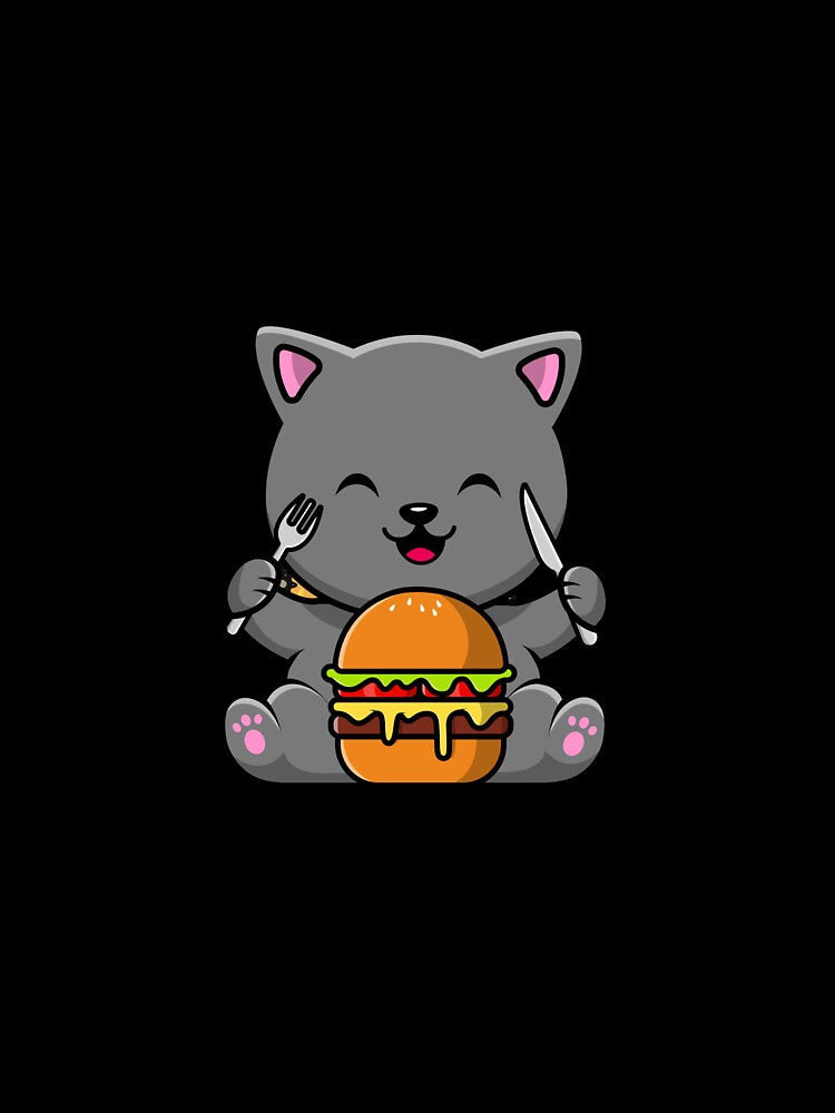 Cat Eating Burger by BDG06