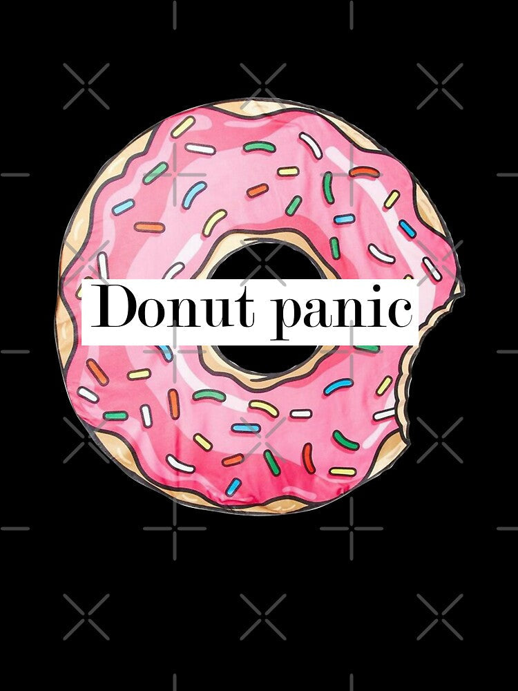 donut panic - a drawn donut - coffee - donuts - gift for girlfriend - gift for boyfriend - funny donut sayings by amartis