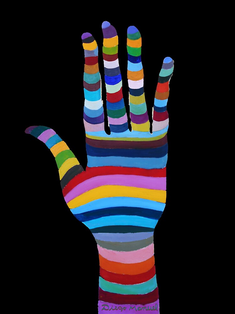 rainbow hand by Diego Manuel Rodriguez Unisex , , , Long Sleeve Tee