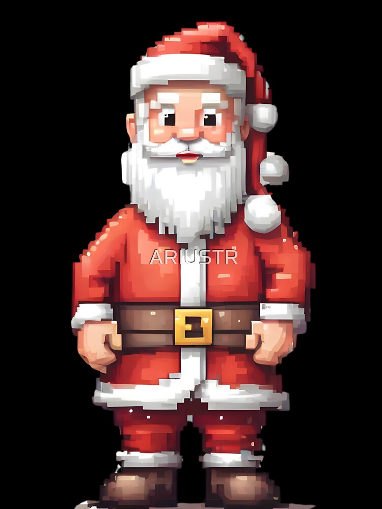 Pixel Art Christmas Santa by ARIUSTR Unisex , , , Long Sleeve Tee