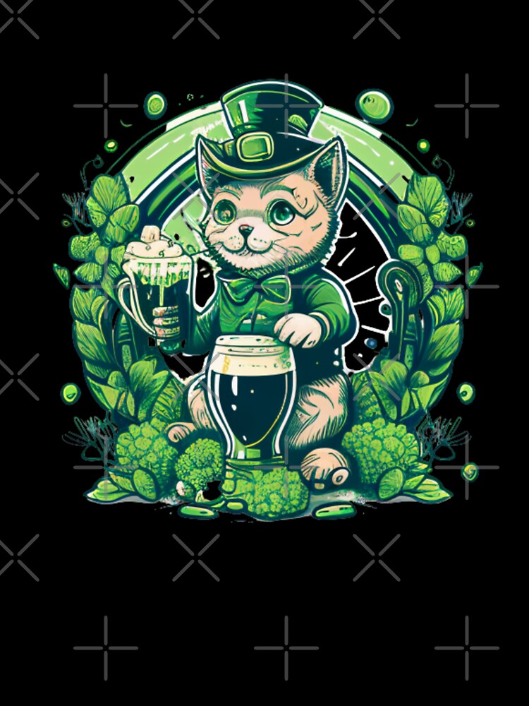 Cat Lover Shamrock St Patrick's Day - Vibrant Fun and Loud by BOHOVIN Unisex , , , Long Sleeve Tee
