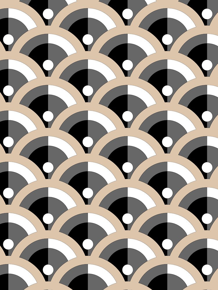 Brown Black White Scallop Polka Dot Pattern Pairs DE 2022 Trending Color Cliff's View DEC720 by ColorOfTheYears