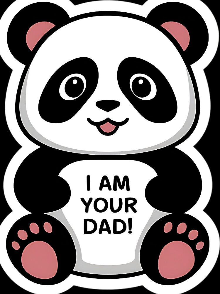 Cute panda sticker "I am your Dad!" by pawansaket9124 Unisex , , , Long Sleeve Tee