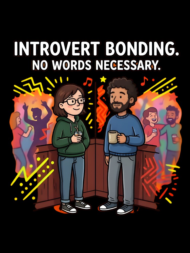 Introvert Bonding No Words Necessary Funny Dark Humor by RawInkCo Unisex , , , Long Sleeve Tee