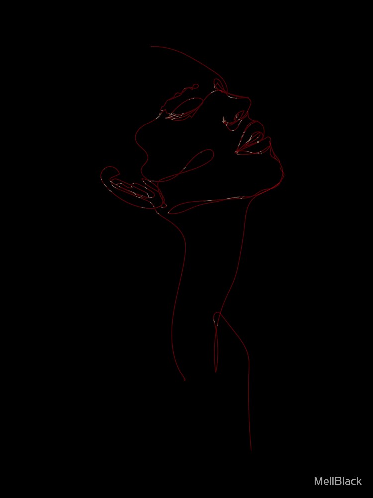 One Line Art female face by MellBlack