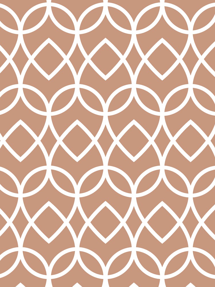 Tan and White Geometric Line Pattern Pairs DE 2022 Popular Color Chinook Salmon DET456 by ColorOfTheYears