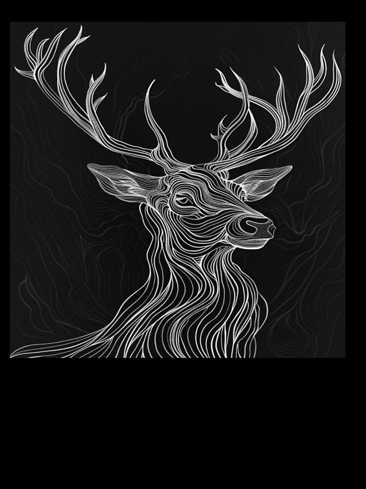 Flowing Lines Stag Silhouette Artwork by NivyasArtistry