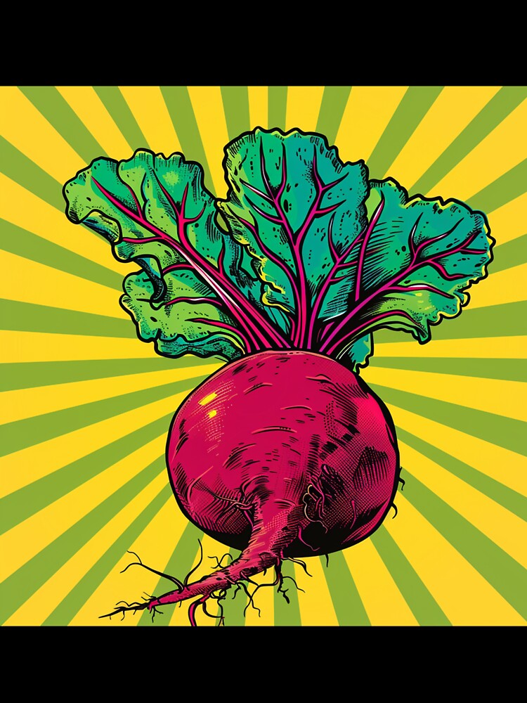 Beetroot Pop Art 1 by AstroRisq Unisex , , , Long Sleeve Tee
