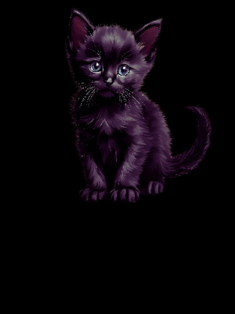 Pixel art blac cat by AlinaMalina24 Unisex , , , Long Sleeve Tee