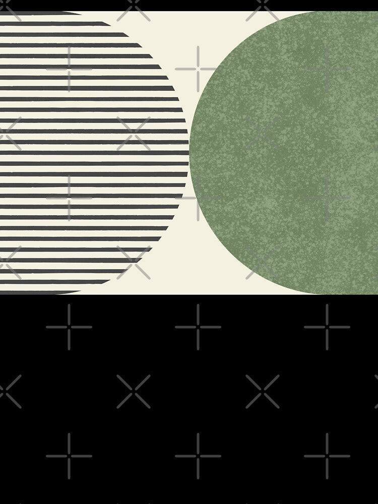 Half Circle Stripes - Green Black by moonlightprint