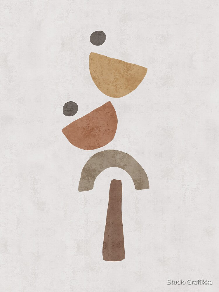 A Subtle Balance - Mid Century Modern Art - Minimal - Terracotta Abstract by Studio Grafiikka