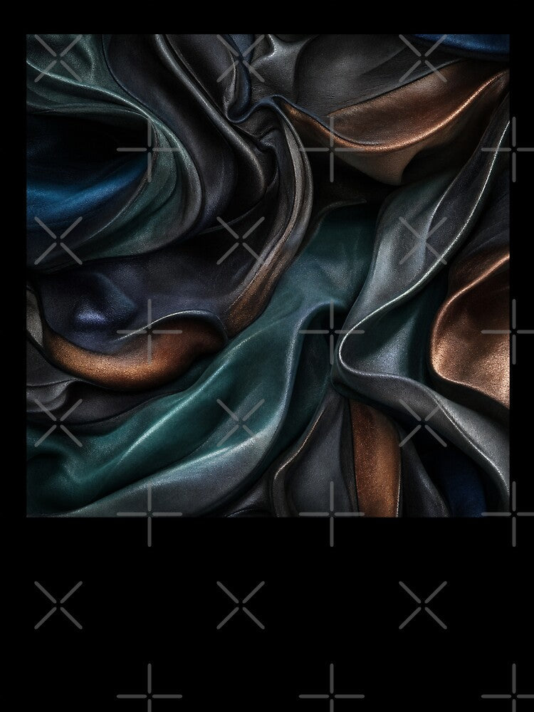 Dark Metallic Abstract Fabric Folds Texture by frumixart Unisex , , , Long Sleeve Tee