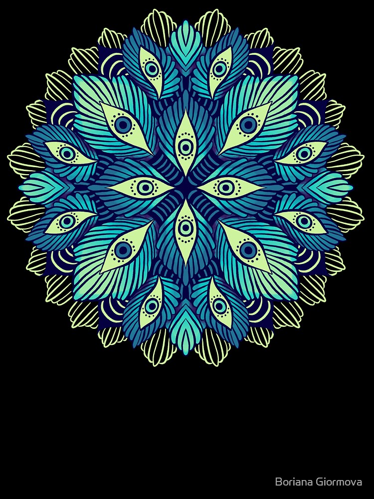 Mystical Eyes: Trippy Blue Spooky Floral Fantasy by Boriana Giormova