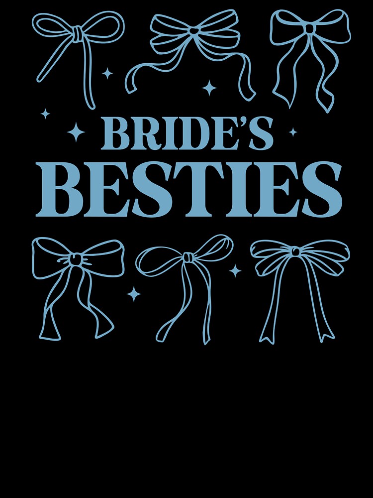 Bride's Besties Blue Coquette Bows Bridesmaid Squad by krystalRomanart Unisex , , , Long Sleeve Tee