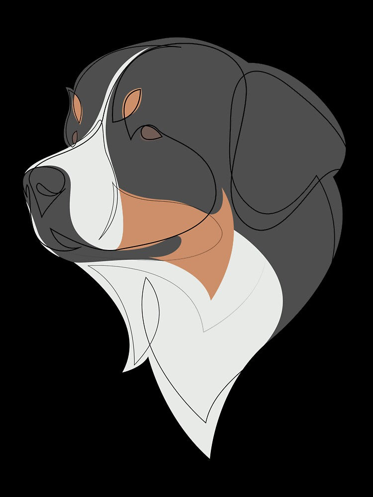 Bernese Mountain Dog - continuous line by addillum