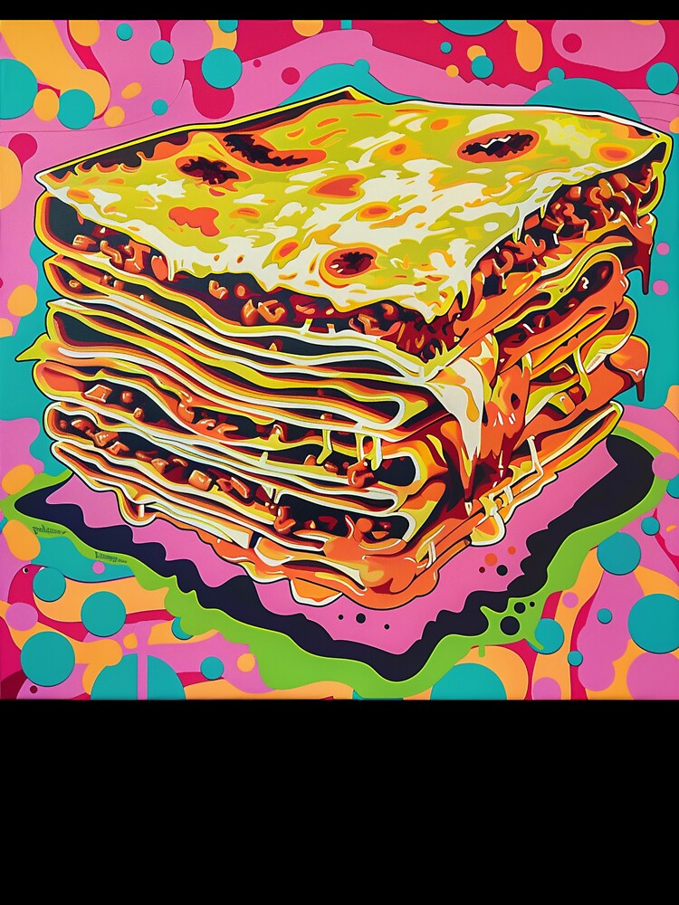 Lasagna Pop Art 3 by AstroRisq Unisex , , , Long Sleeve Tee