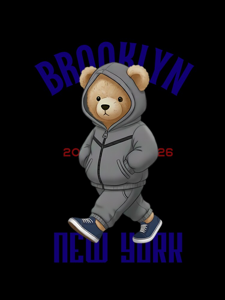 Brooklyn New York Bear by SuperTrim Brand Unisex , , , Long Sleeve Tee