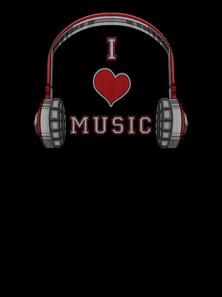 i love music - headphone embroidery iron patch textured graphic artwork by hayrpictures Unisex , , , Long Sleeve Tee