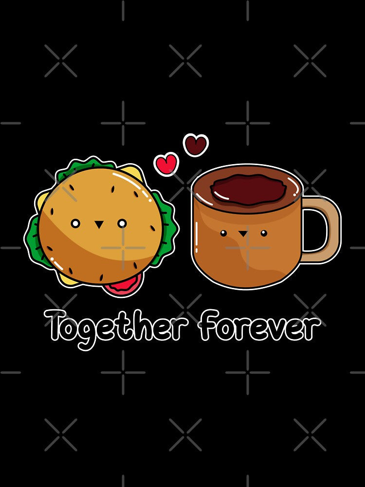Burger And Coffee Together Friends Lover Who Loves Food And Kawaii by spaceopy Unisex , , , Long Sleeve Tee