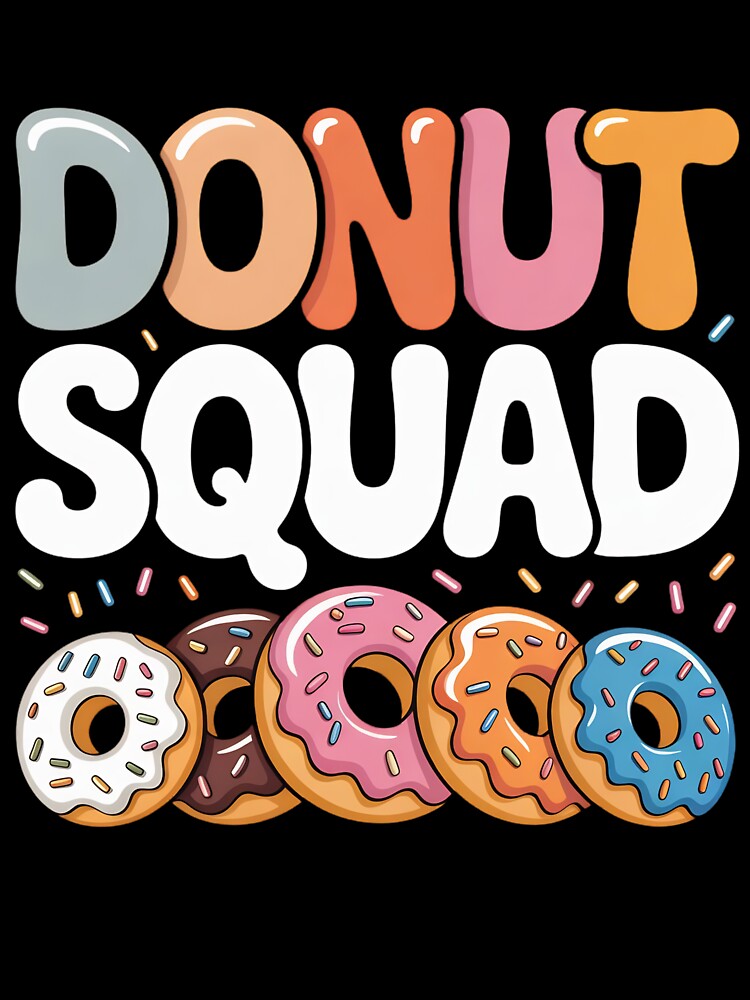 Donut Squad: Funny Donut Lover Clipart Birthday Party Sweet Dessert Bakery Art by NewaveBoutique