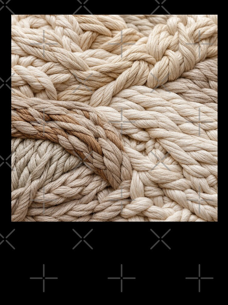 Macro Rustic Cotton Rope Pattern by frumixart Unisex , , , Long Sleeve Tee