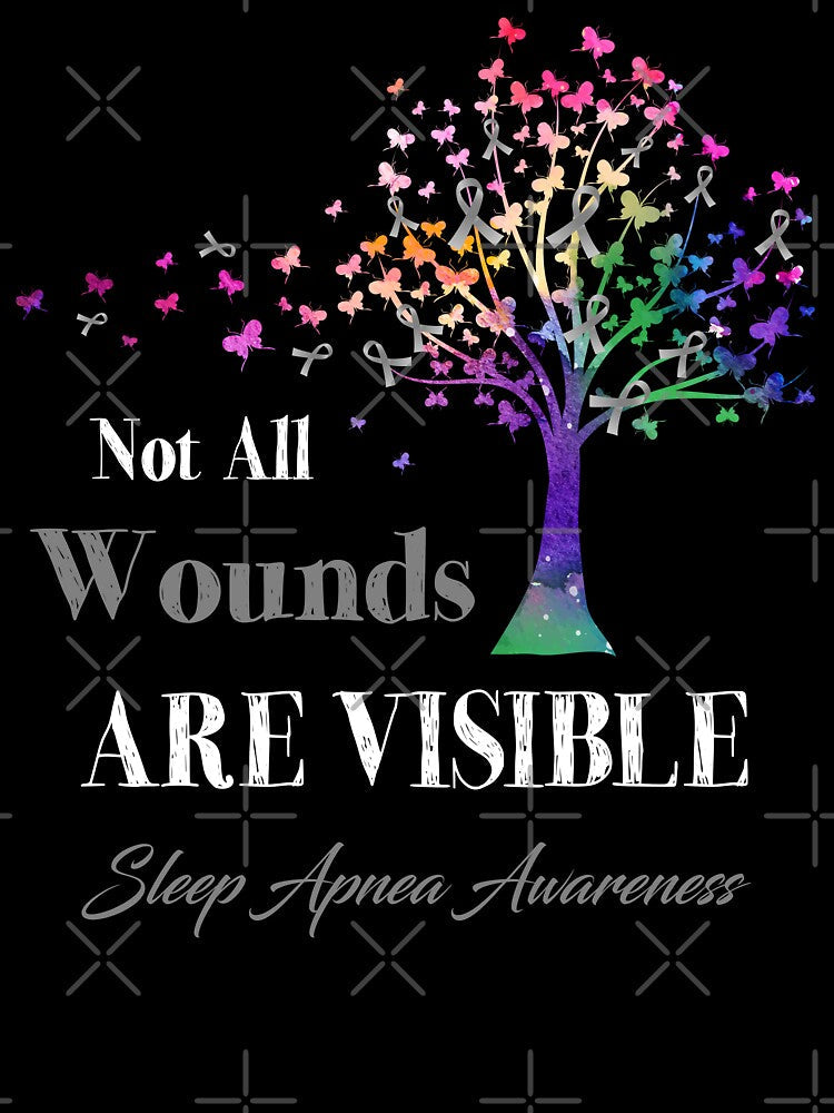 Not All Wounds Are Visible Sleep Apnea Awareness by Hatjar Unisex , , , Long Sleeve Tee