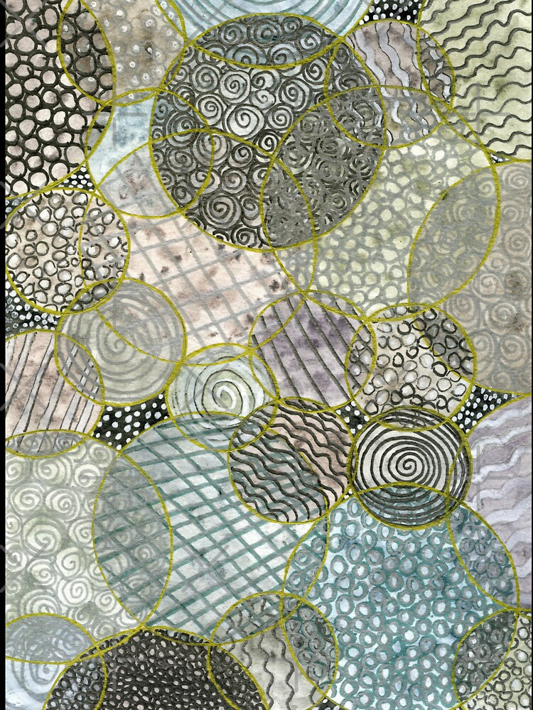 Abstract Patterned Circles in Metallic and Earth Tones by LymphomaLass