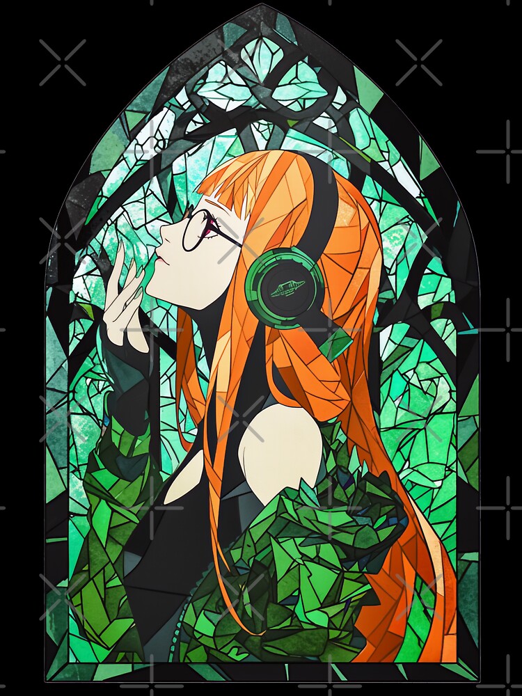 Stained Glass Futaba by SchellStation Unisex , , , Long Sleeve Tee
