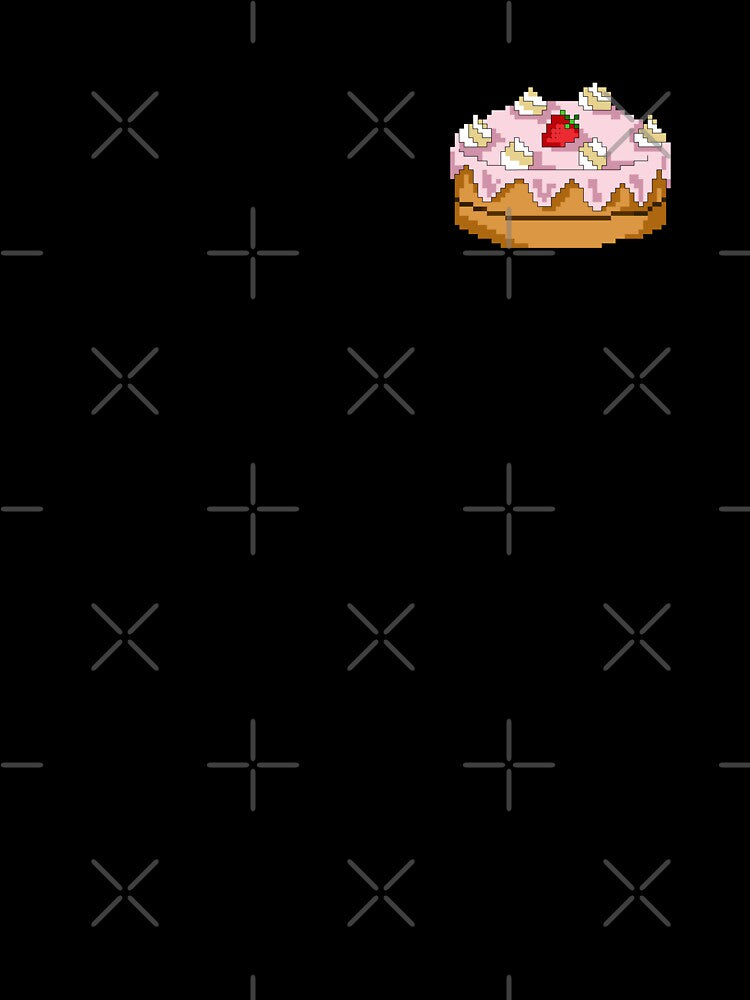 Strawberry pink cake pixel art by Gabriele Marcucci Unisex , , , Long Sleeve Tee