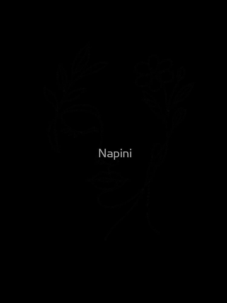 Botanical Line Art Face – Minimal Nature Portrait by Napini