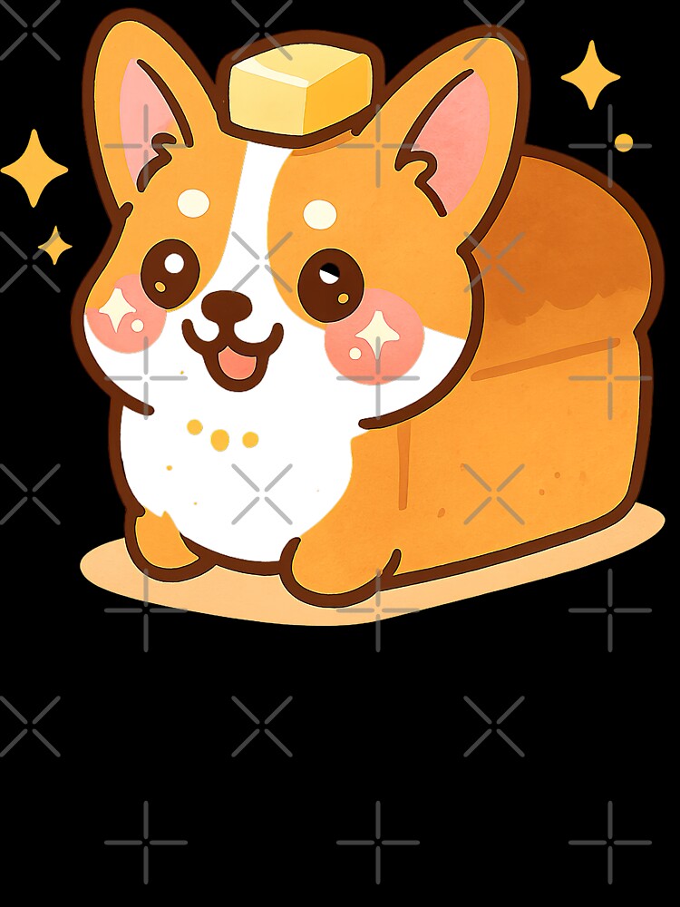 Cute Kawaii Corgi, Bread Loaf Corgi, Kawaii Corgi by graphic-genie Unisex , , , Long Sleeve Tee