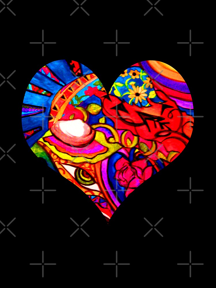 Abstract Nature Painted Collage Heart by artbyomega
