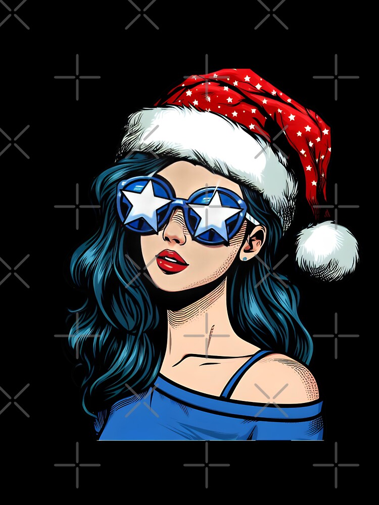 Pop art Christmas girl by AnetArtStore Unisex , , , Long Sleeve Tee
