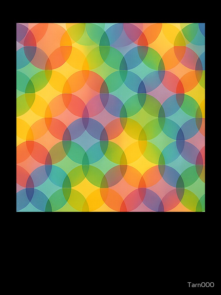 Rainbow Overlapping Circles Geometric Pattern by Tarn