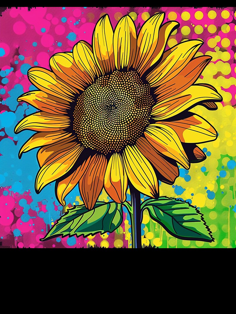 Sunflower Pop Art 7 by AstroRisq Unisex , , , Long Sleeve Tee