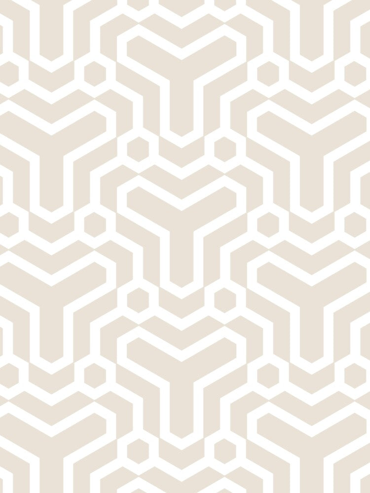 Beige and White Minimal Line Art Pattern 5 Pairs DE 2022 Popular Color Crisp Muslin DE6212 by ColorOfTheYears