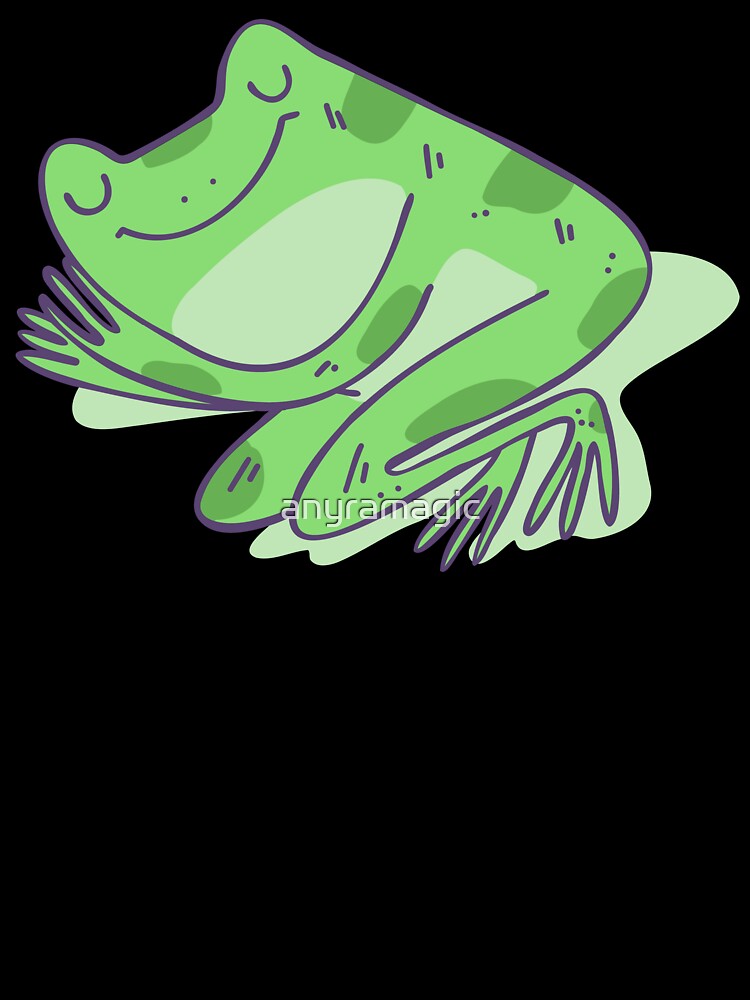 Sleepy Frog – Cute Sleeping Frog Sticker, Cozy Animal Illustration by anyramagic Unisex , , , Long Sleeve Tee