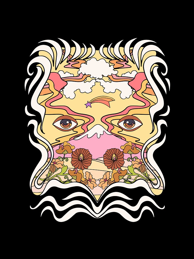 Psychedelic abstract face hippie style by NKTN