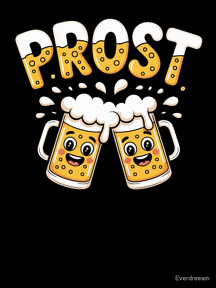 Cheers! Cheerful beer mugs for toasting – Cartoon Design by Everdreeam Unisex , , , Long Sleeve Tee