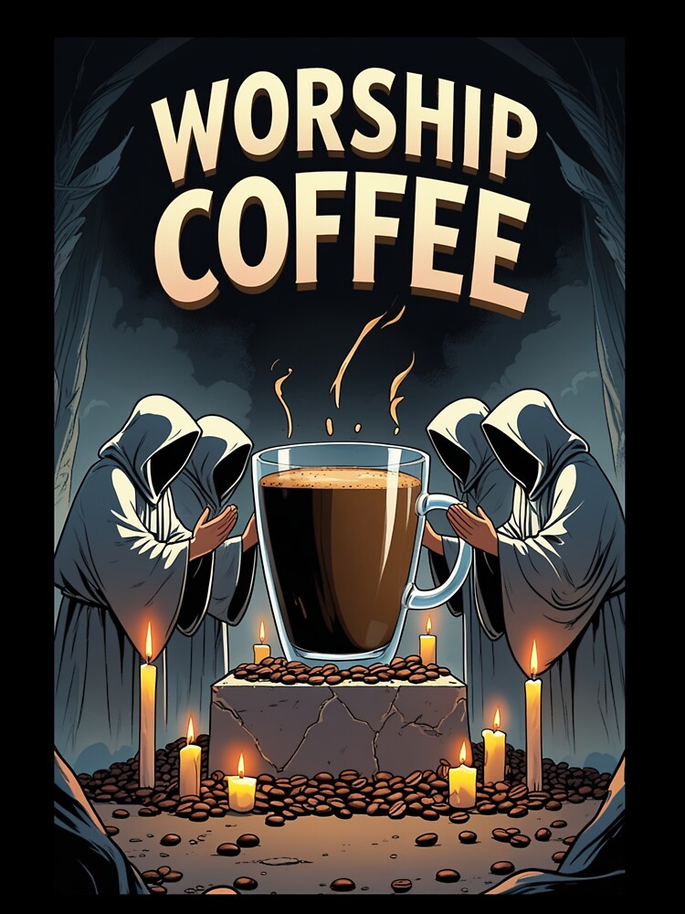 Worship Coffee – Funny Cult Coffee Lover Design by ArtistasSHOPS Unisex , , , Long Sleeve Tee
