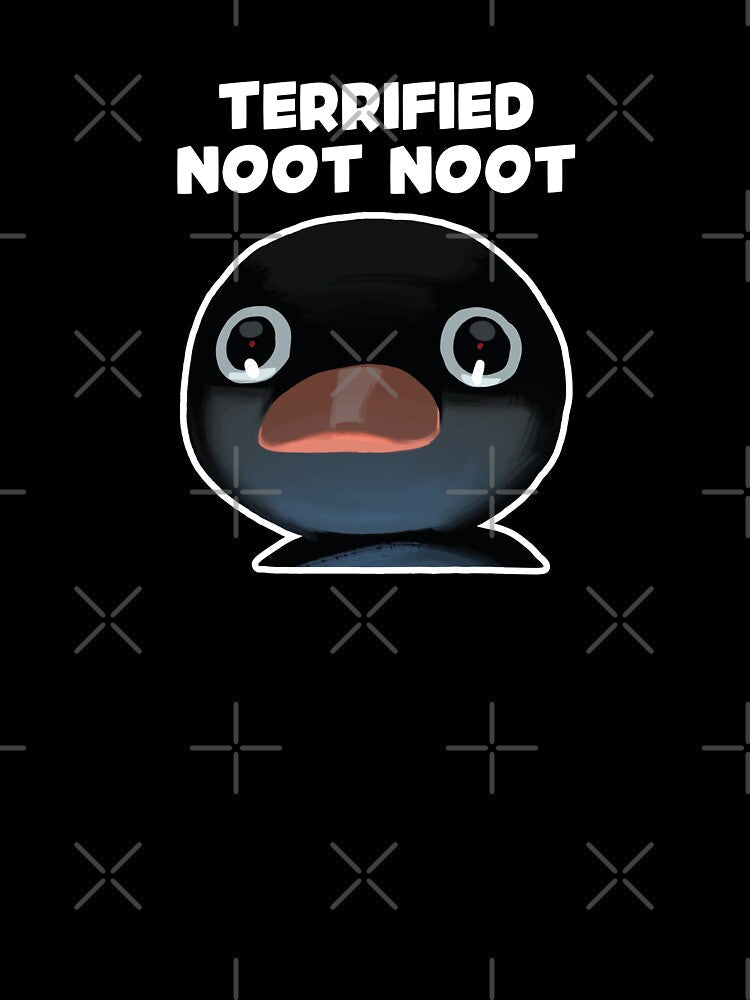 Terrified Noot Noot Pingu Meme (Light Pink BG) by FilipeFerreira Unisex , , , Long Sleeve Tee