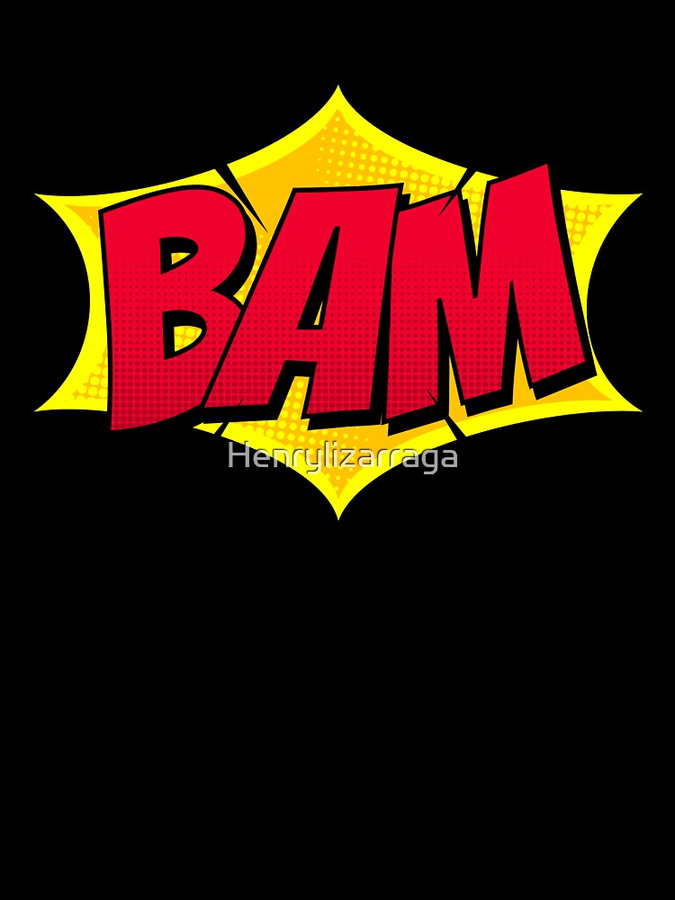 Bam, Pop Art, Pop Art Designs, Red, Yellow, Expressions, Pop Art Expressions, Pop Art Bubbles, by Henrylizarraga